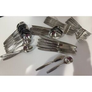 50 Vtg Superior Stainless RADIANT ROSE USA Flatware Silverware NWOB
